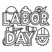 a colorful text labor day design on white background celebrate the labor day holiday and the vector