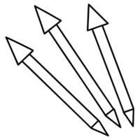 set of marker arrows, illustration line art vector