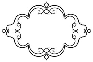 calligraphic ornamental frame collection, illustration line art vector