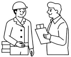 quality control, illustration line art vector