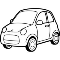 a compact city car with simple, rounded lines, perfect for urban mobility front view with smooth vector