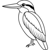 a detailed illustration of a kingfisher bird, illustration line art vector