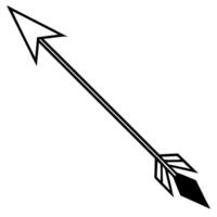 black and white silhouette an arrow with artistic design, illustration line art vector