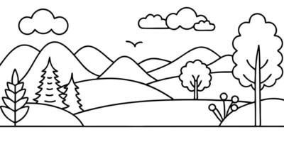 environment and nature, illustration line art vector