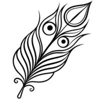 a detailed icon of a peacock feather, with flowing lines and vibrant patterns, vector