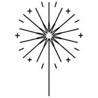 christmas firework icon illustration flat cartoon style and white background, vector