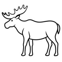 moose, illustration line art vector
