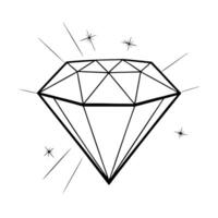 brilliant cut diamond with 3d effect, sparkle effect, subtle gradient border, white background, vector
