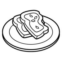 french toast, illustration line art vector