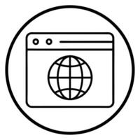 browser icon, illustration line art vector