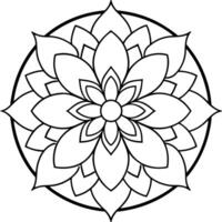 circular pattern in form of mandala with lotus flower for henna, mehndi, tattoo, decoration, vector