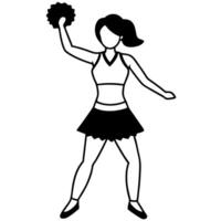 a silhouette of a cheer leader illustration on a white background, illustration line art vector