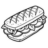 fresh mozzarella, tomatoes, and basil leaves pressed between ciabatta bread and grilled to vector