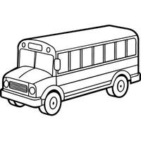 cartoon, realistic, simple, school bus, illustration line art vector