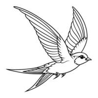 a swallow is jamping, illustration line art vector