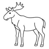 a simple single-line art drawing of a beautiful background white moose, illustration line vector