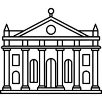 a renaissance palazzo, with symmetrical facade, columns, and ornate details, illustration vector