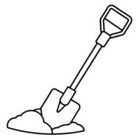 post hole digger, illustration line art vector