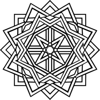 abstract line art of geometric shapes interlocking with clean lines, illustration line art vector