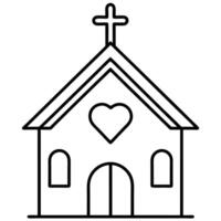church icon, where the cross is attached to the church also, include a heart keep the design vector