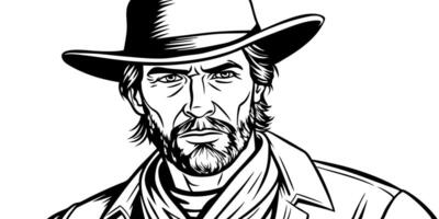 rdr 2 evreni arthur morgan , illustration line art vector