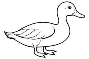 duck, black line work, illustration line art vector