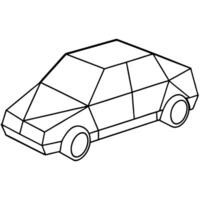 polygonal car, clean lines and curves , art nouveau, illustration line art vector