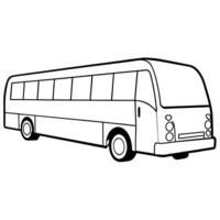 autobus visto di profilo, illustration line art vector