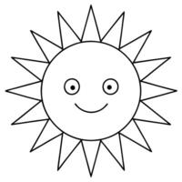 sol para colorear, illustration line art vector