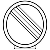 a minimalistic line design icon of a mirror, black lines on a white background, with a simple and vector