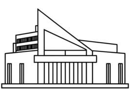 modern architecture building, illustration line art vector