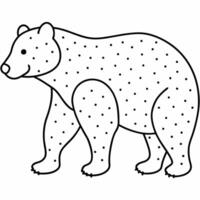 a bear made from 150 dots draw only contour, without fill do not lines i need only dots, vector
