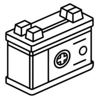 battery replacement icon for car services related on white background, illustration line art vector
