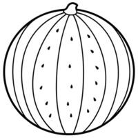 a coloring page of an food watermelon with no color just black lines, illustration line art vector