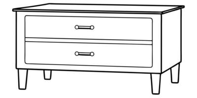 nightstand, illustration line art vector