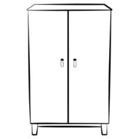 wardrobe, illustration line art vector