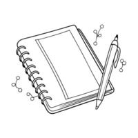 notebook, illustration line art vector