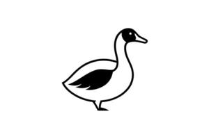 canada goose icon on white background, illustration line art vector