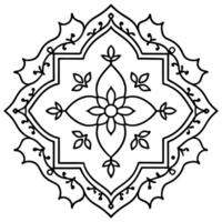 from persian carpet pattern, foliage and tendrils, illustration line art vector