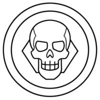 division rogue agent skull in a circle, illustration line art vector