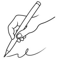 writing hand, illustration line art vector