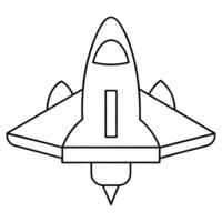big space plane, illustration line art vector