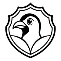 logo of ababil bird head, unique logo boarder, silhouette, black color, white background, vector