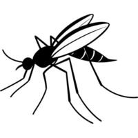 mosquito menace side view silhouette, different style art, solid white color background, vector