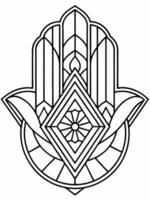 khamsa five fingers, semetric, elegant style, illustration line art vector