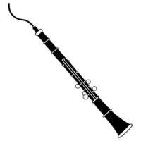 an image of english horn silhouette with a white background, illustration line art vector