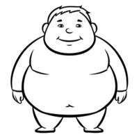 overweight icon, illustration line art vector