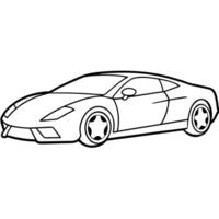 outlines image of sport car, illustration line art vector