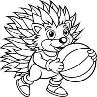 cartoon anime cute style, animalhuman, cute porcupine in a spiky superhero suit with a shield, vector