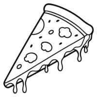 a delicious slice of pizza with melted cheese and pepperoni isolated on a white background, vector